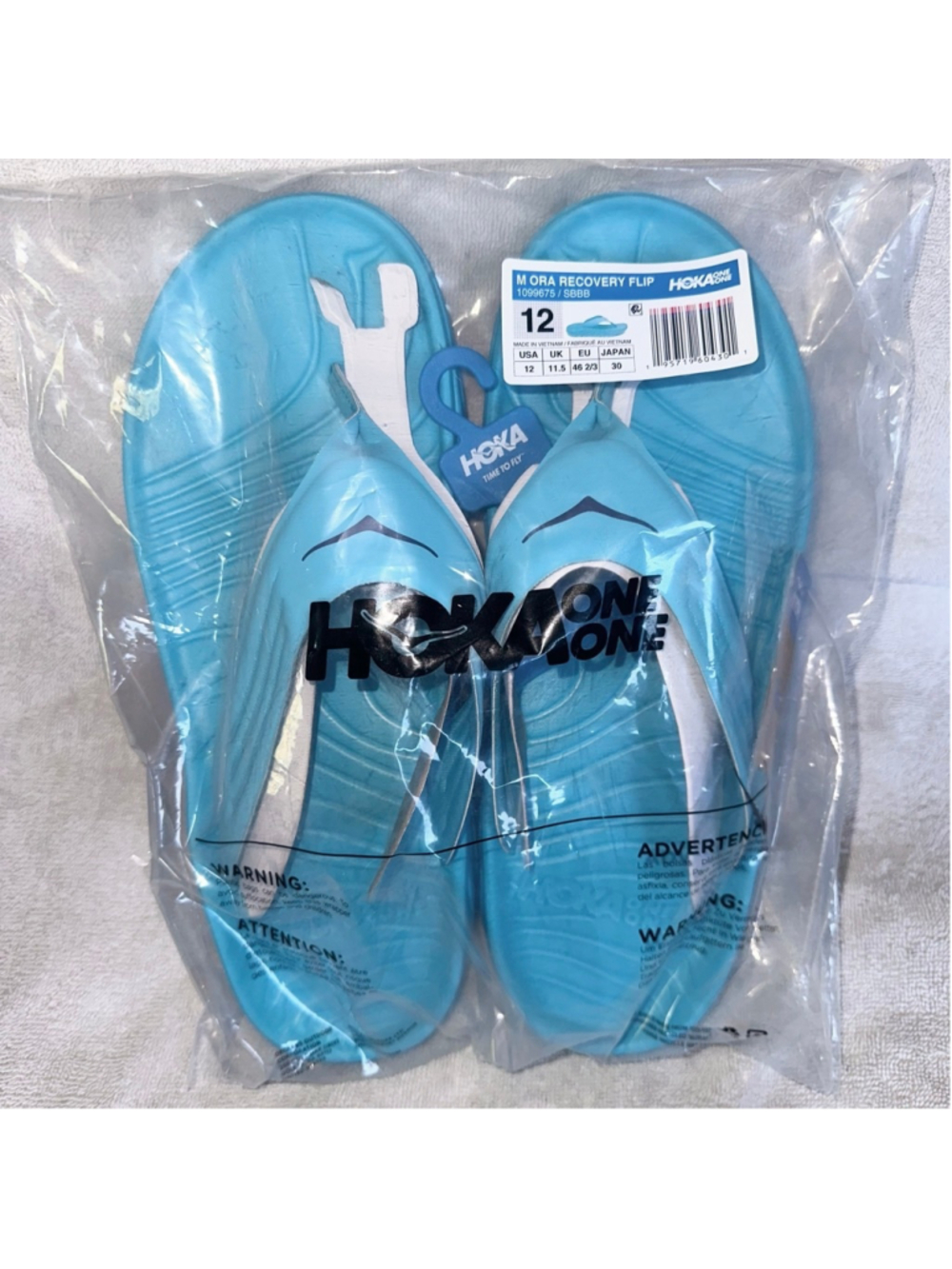 NWT Men's Size 12 Hoka One Ora Recovery Flip Flop Scuba Blue/Bellwether Blue